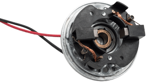 DC motor brush cards for sealed applications