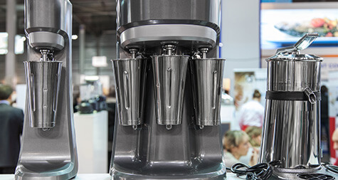 Commercial ice cream blender used in a food and beverage processing facility