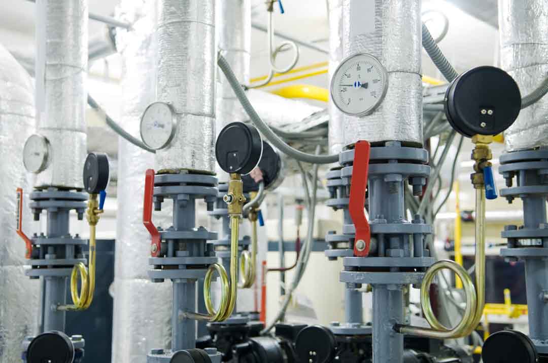 Industrial pumps in use for fluid handling applications in a manufacturing environment