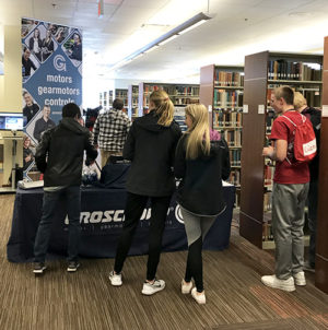 High school students visiting Groschopp's booth